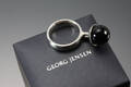 Georg Jensen. Sphere ring med sort agat, dessin 473A