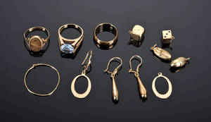Samling guldsmykker - 22,5 gram 12