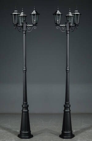 Parklamper, trearmet i aluminium 2 