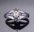 Vintage brillantring af 14 kt. Hvidguld, ca. 0.35 ct.