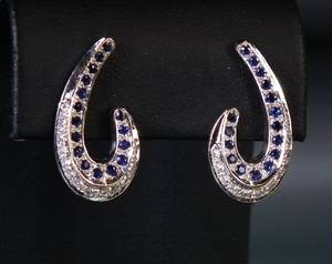 Brillant - Saphir Ohrstecker  2 