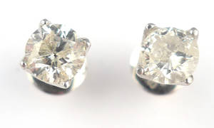 Diamantörhängen, totalt ca 1.03ct