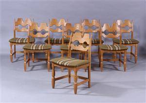 Henning Kjærnulf. Spisestole, egetræ 8