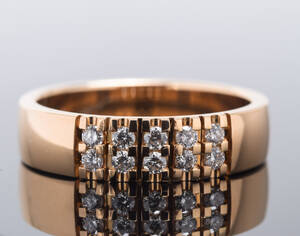 Brillantring, ca. 0.20 ct. 14 kt. guld