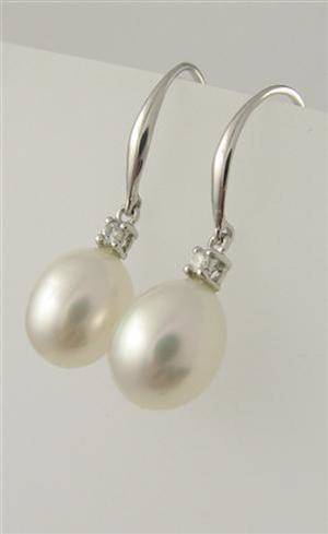 Perle og brillant ørelokker