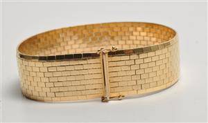 Bred vintage murstensarmlænke af 18 kt. guld