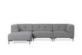 THE SOFA FIFTYONE. Modulsofa med udskiftelige knapper. Cool Grey med Planet Blue knapper i Hallingdal uld.  