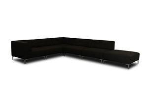 Morten Voss. THE SOFA FIFTYONE. Modulsofa med udskiftelige knapper. Midnight Black med Midnight Black knapper i Hallingdal uld.