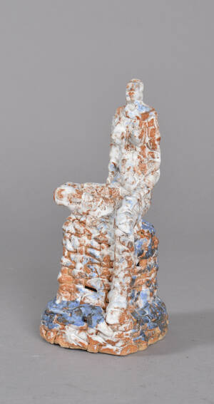 Jeff Ibbo, stentøj, skulptur, siddende nøgen kvinde  