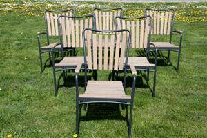 Daneline Havemøbler. Seks armstole. 6