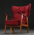 Øreklapstol, teak og eg, 1950erne, dansk møbeldesign