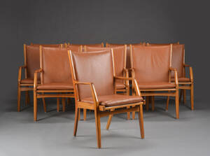 Snedkermester. 12 armstole af mahogni 12  Denne vare er sat til omsalg under nyt varenummer 4398361