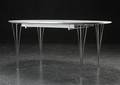 Piet Hein  Bruno Mathsson. Super Ellipse spisebord med to tillægsplader 3 