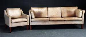Tre pers. sofa og lænestol af læder 2
