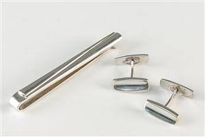 Georg Jensen slipsenål samt at par manchetter 3