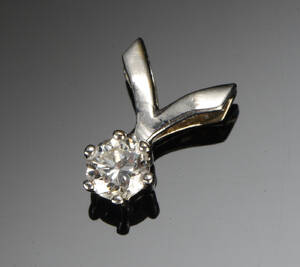 Brillant vedhæng af 14 kt. hvidguld ca. 0.28 ct.