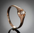 Solitaire ring med diamant ca. 0.11 ct.