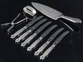 Johan Rhode for Georg Jensen. Kongemønster, seks knive, sterling sølv mv. 9  