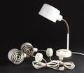 Bordlampe samt par lampetter, hvidlakeret metal  3