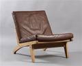 H. J. Wegner, lænestol af eg  læder, model GE-370