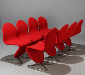 Verner Panton, stolar modell C, System 1-2-3, ull 8