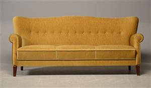 Sofa med grøn velour