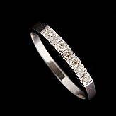 Halvalliansring 18 k vitguld briljanter