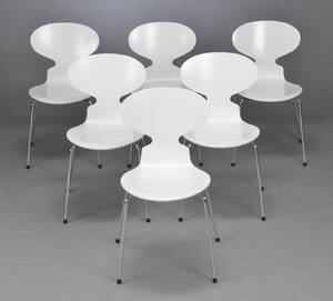 Arne Jacobsen. Seks stole model 3100 6 Denne vare er sat til omsalg under nyt varenummer 4395282