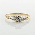 Ring 14 k guld diamanter