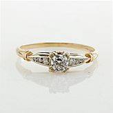 Ring 14 k guld diamanter