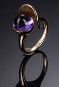 Ring af 14 kt. guld med ametyst.  