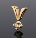 Solitaire brillantvedhæng, ca. 0.10 ct. 14 kt. guld