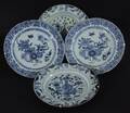 Tallrikar 4st, Kina, Qianlong, 1700-tal