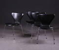 Arne Jacobsen 1902-1971 fire 3107 stole, sort læder 4