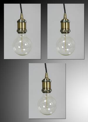 Et sæt på tre pendler med fatning i antik messing-finish, model Ohio. 3