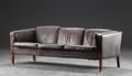 Tre-pers. sofa, læder, dansk møbelproducent