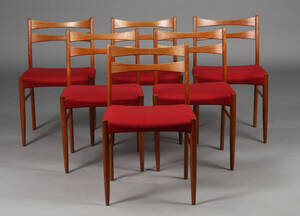 Dansk møbelproducent. Spisestole, teaktræ 6