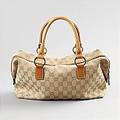 Handväska, Gucci, monogrammönstrad beige canvas