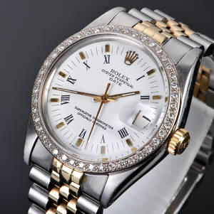 Rolex Oyster Perpetual herrearmbåndsur  med brillanter - 1.0 ct