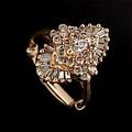 Ring 14 k guld diamanter