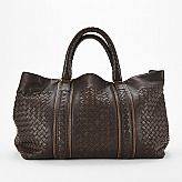 Tote, Bottega Veneta, brunt flätat lammskinn