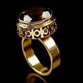 Ring guld och rökkvarts