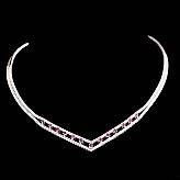 Halsband 18 k vitguld rubiner
