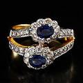 Ring 18 k guld safirer och briljanter