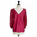 Yves Saint Laurent, v-ringad blus i ceriserosa