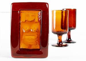 GLASFÖREMÅL, 3 delar, Erik Höglund för Boda