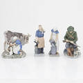 Figuriner 4 st, porslin, Royal Copenhagen 2 och Bing  Gröndahl 2