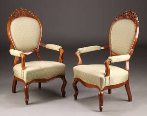Par lænestole, rococoform 2