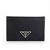 Prada, plånbok, svart präglat skinn