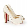Christian Louboutin, pumps i cremefärgat skinn